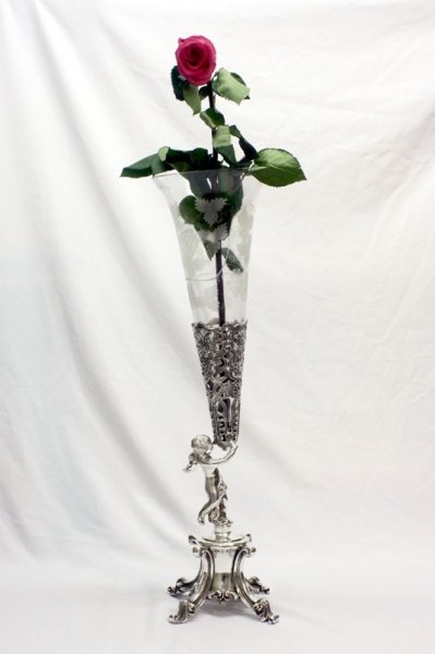 Sheffield Silver Plate & Cut Glass Vase Epergne | Ref. no. 01339 single | Regent Antiques